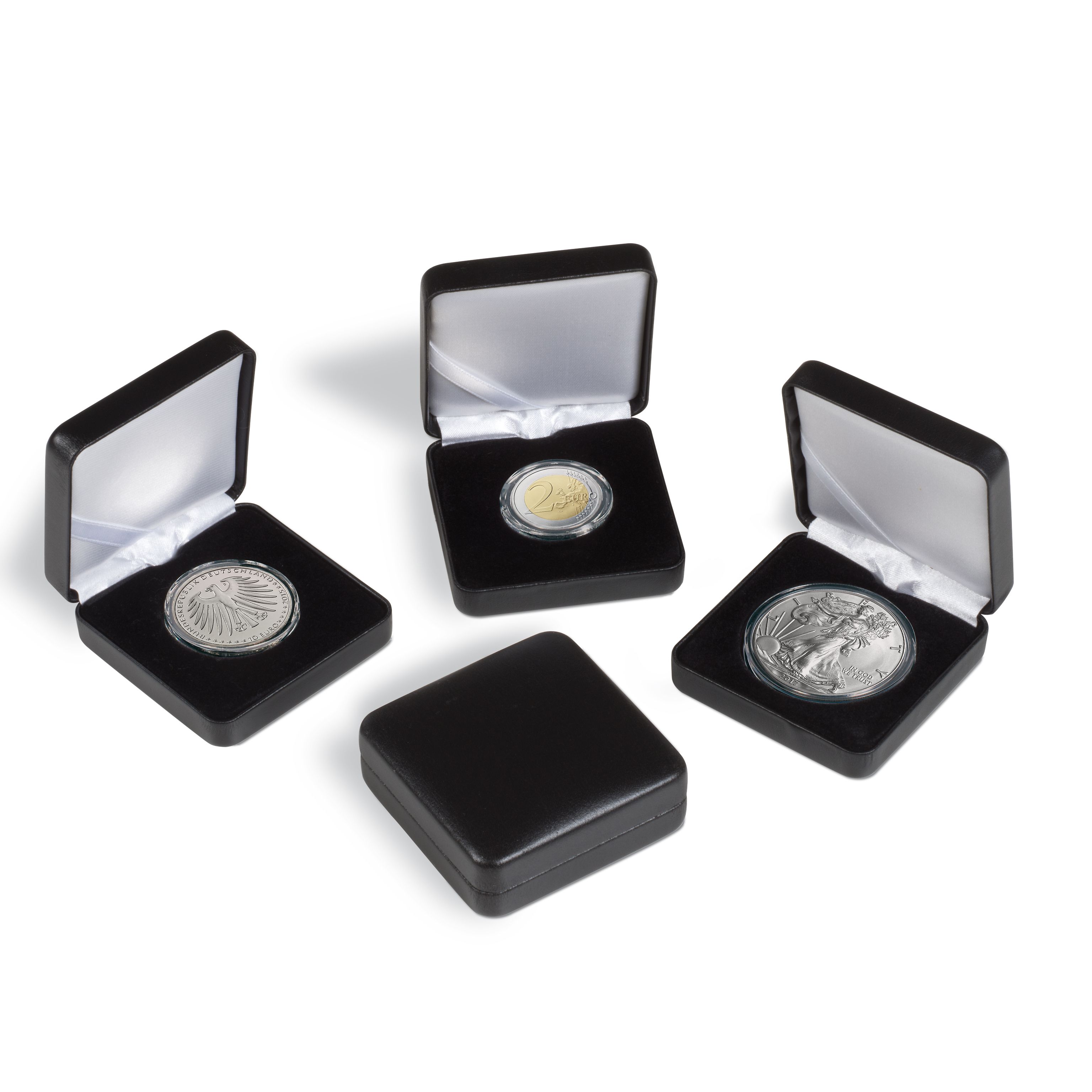 velvet lined coin collectors display case