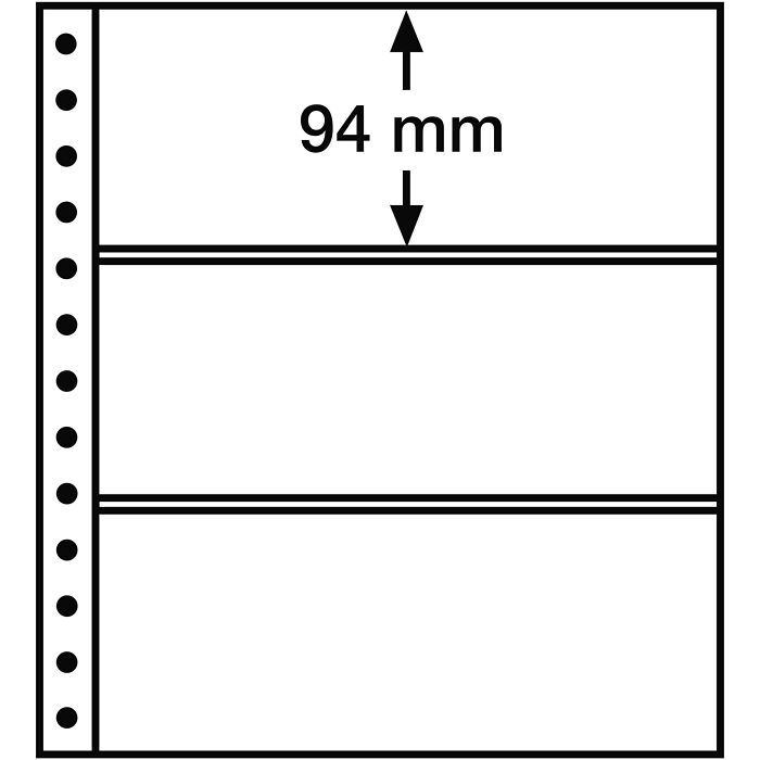 Lighthouse R-sheets, 3-way division, clear, pack of 5