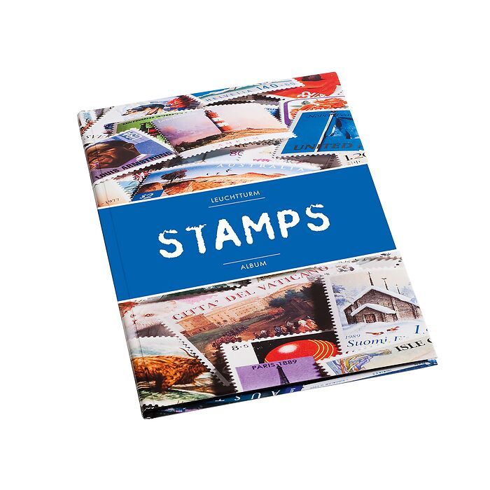 Leuchtturm Stamps Stockbook - Size A4 - 16 Black Pages - Blue